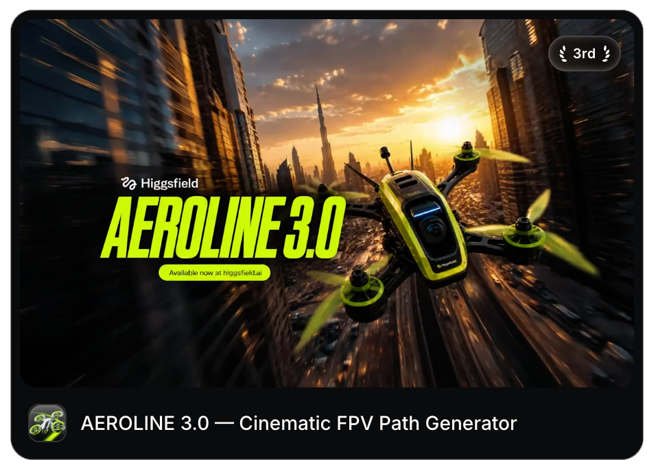 AEROLINE 3.0 cinematic FPV path generator, awarded third place